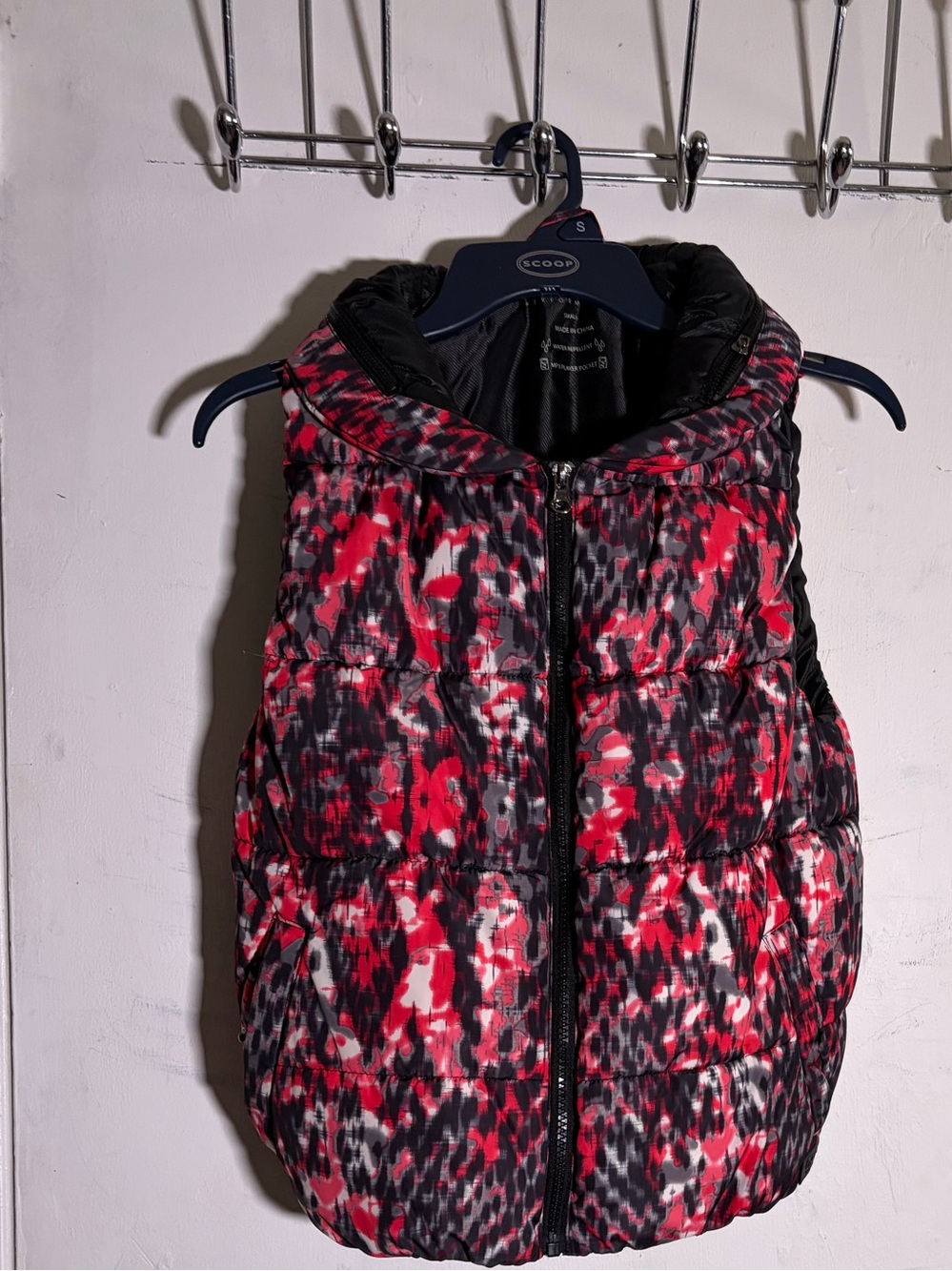 Calvin Klein Red, Black & White Quilted Puffer Vest
